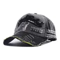 Verwaschene anthrazitfarbene Baseballkappe mit Black Rebel Stickerei und gelbem Schirm - Verstellbar / Anthrazit Gelb Patchwork (Bulle Stil)