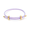 Adjustable woven bracelet in pink and blue with a gold metal figure-eight buckle - Blue + Pink