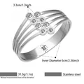 Bracciale a strati in acciaio inossidabile argento con motivo albero della vita e cristalli - Stile Tondo Albero della Vita (Z158) / Argento