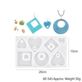 DIY silicone mold for geometric resin jewelry pendants and earrings with multiple shapes - 60-543 (Classic Geometric)