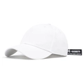 White cotton baseball cap featuring a long black strap with white SECURITY lettering - White