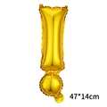 Dettaglio del palloncino a forma di punto esclamativo dorato per decorazioni di feste - Punto esclamativo / Oro