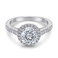 S925 sterling silver ring featuring a round solitaire diamond with a sparkling halo - US 8 / Round White Halo Zirconia