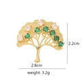 Golden tree-shaped brooch with green and white zircons, size 2.2cm x 2.8cm, weight 3.2g - [D9501JC] Gold Multi-color Life Tree (2.8x2.2cm)