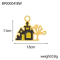 Detail of Halloween ghost house charm with dimensions 1.1x1.8cm for jewelry making - Haunted House & Dead Tree (BP000041BW)