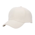 Detalle de la tela de algodón beige y las costuras de una gorra de béisbol de seis paneles - Talla Única(Ajustable) / Beige