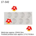 8-cavity mushroom silicone mold for fondant and clay craft with white finish - Style 3# Mushroom (17-542) / Gray