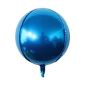 Metallic dark blue 4D sphere foil balloon with glossy mirror finish for party decor - 15 Inch / Blue