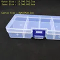Transparent 10-compartment plastic storage box measuring 13.7x6.7x2.7cm for beads - Removable Small 8-Compartment 13.7x6.7x2.7cm