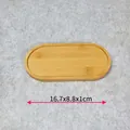 Oval bamboo wooden coaster tray for DIY crafts measuring 16.7x8.8x1cm with natural grain - Widened Small Oval Tray (16.7x8.8cm)