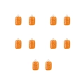 Macro detail of 10 orange resin food charms with realistic porous texture and metal hooks - 5# Cream Bread