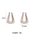 Pendientes minimalistas de plata en forma de U, altura 2,5 cm y anchura 2,1 cm de acero - Pendientes de Trapecio de Acero Inoxidable Huecos - Color Acero