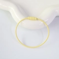 Durable yellow lacquer stainless steel cable keychain ring with screw connector - Light Yellow