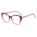 Cat eye blue light blocking glasses with burgundy pink gradient and gold glitter frames - Red Pink Gradient (C4 Red To Pink Frame)