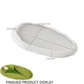 Witte siliconen mal met gegolfde rand voor DIY-dienblad, afmeting 29x17,1x2,3cm - Ovaal Dienblad