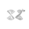Orecchini a perno punk in argento sterling S925 con foglie a spirale irregolari - Argento