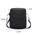 Bandolera negra para hombre en tela Oxford, medidas: 26 cm alto, 21 cm ancho y 7 cm fondo - Negro