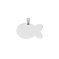 Polished silver fish-shaped stainless steel dog tag pendant with metallic clasp - 38*25*1.8mm / Silver Fish Shape
