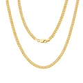 Collar de cadena Franco en plata de ley S925 dorada con cierre de mosquetón mujer - NMN13-Cadena Franco Dorado-20 Pulgadas