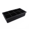 Black 8-cavity food-grade silicone ice cube mold for large square ice cubes - 8-Cavity Square Black
