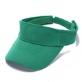 Vue détaillée du pare-soleil vert émeraude montrant le sergé de coton et l'attache réglable - Vert