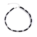 Minimalist black and white heishi clay bead necklace for men with silver lobster clasp - Black and White Mixed