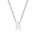 Collana minimalista in acciaio al titanio argento con ciondolo lucido lettera A - Lettera A / Argento