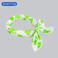 Écharpe rafraîchissante pour animaux avec imprimé grenouille verte et nœud - Carte Coréenne / Coton Grenouille Verte