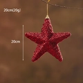 Glittery red Christmas star tree topper, 20cm hanging ornament with sparkling finish - 20cm Red Star Ornament