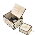 Hand-cranked wooden Happy Birthday music box with internal metal movement and engraved patterns - Happy Birthday 7