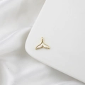 Elegant 18k gold whale tail pendant with white shell inlay for DIY jewelry making - Fish Tail 14mm