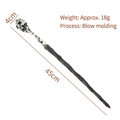 Black skull magic wand prop for Halloween, 45cm blow molded lightweight staff toy - Non-Glowing Skull Wand
