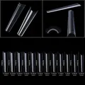 Size chart for extra long flat head French false nails with 12 specific dimensions - MAX Style / Clear