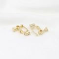 18K gold-plated screw-back ear clip converters for non-pierced ears in gold finish - Type 2 Bullet Head Spiral Converter 14K Gold