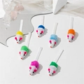 Set of 8 colorful plush mouse cat toys with feathers for interactive pet play - Cloth Mouse / 1 Piece