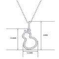 925 silver gourd pendant with moissanite, showing height 22mm and width 12.5mm - 40cm+5cm / Gourd Shape Style (P11561)