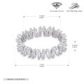 Dettaglio dell'anello a V in argento 925 con dimensioni e intarsio in zircone 5A - Taglia US 6 / Placcato Platino