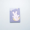 Mini creative notepad with cute cartoon white rabbit on purple starry sky cover - Swinging Rabbit (SR2008-47)