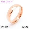 Anillo de acero inoxidable chapado en oro rosa de 5mm con un acabado de espejo - US 7 / Estilo Pulido 5mm de Oro Rosa (KR43439-K)