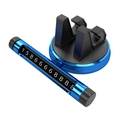 Porta cellulare per auto blu e targa numerica di parcheggio con finitura in metallo - Supporto Aggiornato + Targhetta Numero / Blu