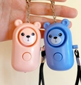 Pink and blue bear shaped personal security alarms with keychains for women and students - Blue and Pink 2-Pack