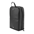 Vertical black lychee grain leather makeup brush storage bag with metal snap buttons - Black Small Standing Style