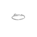 Bague Mama minimaliste en acier inoxydable argenté avec anneau ajustable pour femme - Bague / Argent