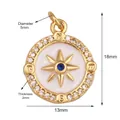 Pendaglio stella bussola in lega dorata con pietra blu e dettagli in smalto bianco - Bussola-Oro Bianco
