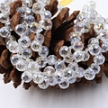 6mm faceted clear strawberry crystal glass beads string for DIY jewelry making - White AB Color