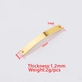 Golden titanium steel curved bar pendant connector for DIY jewelry with dimensions - Curved Long Bar (MP423) / 39x4mm / Steel