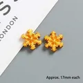 Detail of 17mm gold snowflake resin charms with matte texture for DIY phone case crafts - Small (approx 17mm) / Gold
