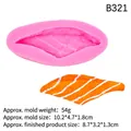 Pink silicone mold for realistic salmon sushi and food-shaped DIY crafts and candles - 4# Salmon Slice / Pink