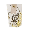Elegant white wedding favor box with gold foil floral pattern and Thank You tag - Gold Stamping Floral Pattern Pocket Box - White