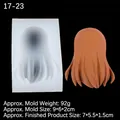 Stampo in silicone per capelli lunghi di bambole anime con finitura arancione e trama - Semitrasparente
